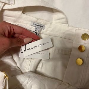 NWT WeWoreWhat high rise denim skinny overalls